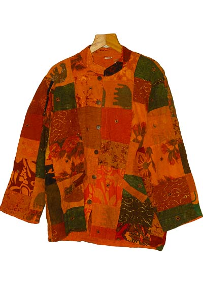 Patchwork Jacket embroidered lovely green and red patches | HuB Collection
